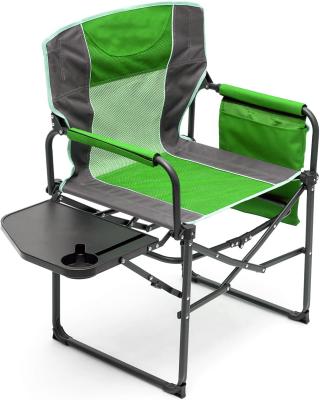 China Heavy Duty Outdoor Portable Folding Camping Chair Manager Easy-Carry Folding Chair with Side Table, Pocket for sale