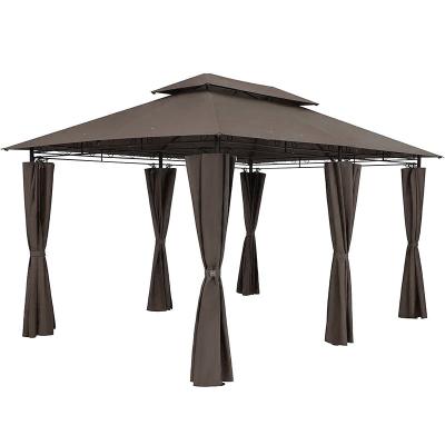 China Outdoor 3*4M double roof garden gazebo tent waterproof with sidewalls for sale