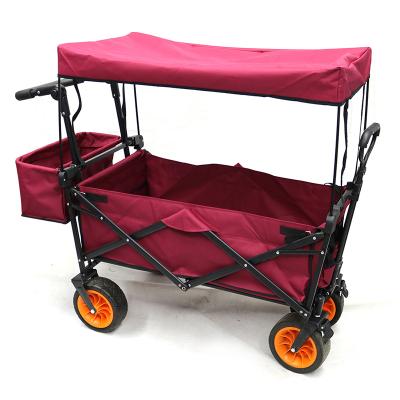 China Tools Picnic Beach Camping Wagon Collapsible Wagon With Big Canopy Four Wheels for sale