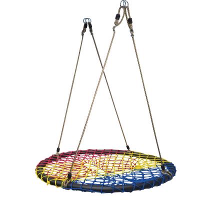 China Sale Outdoor Garden Plant Furniture Colorful Simple Kids Around Patio Rope Net Swing Bed for sale