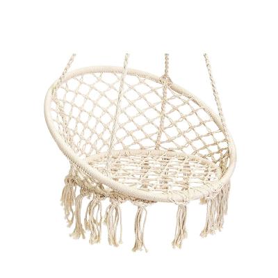 China Cream Outdoor Outdoor Patio Macrame Web Round Garden Nest Furniture Hammock Swing Chair for sale