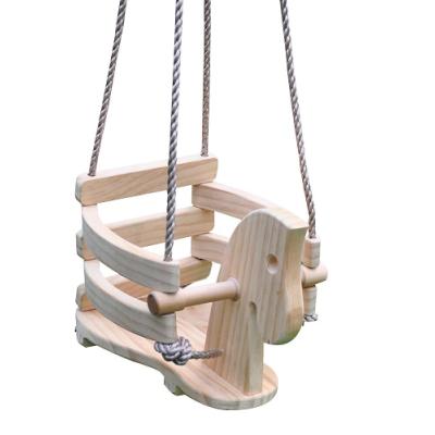 China Outdoor Horse Swing Fun Modeling Toddler Wooden Leaf Rooster Horse Swing for sale