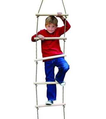 China Wooden Collapsible Folding Ladders Playground Climbing Rope Ladder For Kids for sale