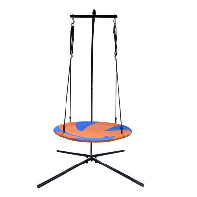 China Outdoor Furniture Indoor and Outdoor Garden Folded Metal Nest Triangle C Swing Chair Steel Frame for sale