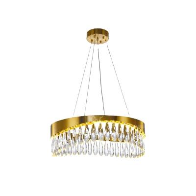 China Modern Between Crystal Chandelier, Nordic Light Luxury LED Crystal Lamp, Simple Dining Lamp, Gold Living Room Dining Room Bedroom. for sale