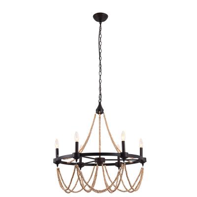 China Modern Wood Beaded Vintage Farmhouse Bedroom Chandelier Light Modern Pendant Lamp Bead Pendant Chandeliers for sale