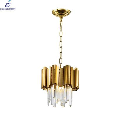 China Crystal Pendant Light Modern Modern Fixture, Gold Round Crystal Hanging Light 2-Tiers Crystal Contemporary Chandelier for Living Room for sale