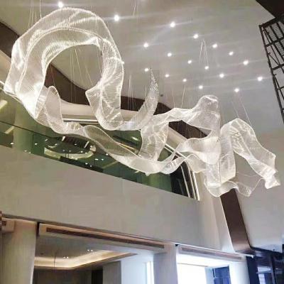 China Large Modern Custom Project Interior Decoration Engineering Crystal Ceiling LED Chandelier For Hotel, Banquet Hall, Conference Hall for sale