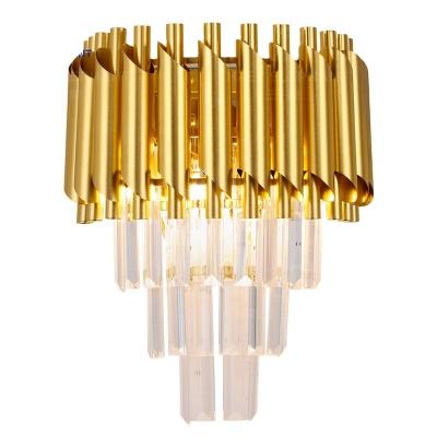 China Gold modern glass wall lamp, stainless steel wall lamp indoor modern wall lamp, suitable for bedroom, hallway for sale