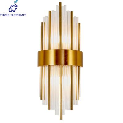 China Modern Modern Crystal Wall Lamp, Gold LED Wall Lamp, Three Way Dimmable Pendant Lamp For Dining RoomGold Facing Bathroom Wall Lamp for sale