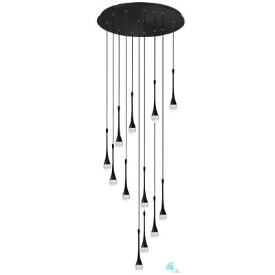 China Contemporary Custom Glass Pendant Long LED Ceiling Pendant High Ceiling Stair Fixture for sale