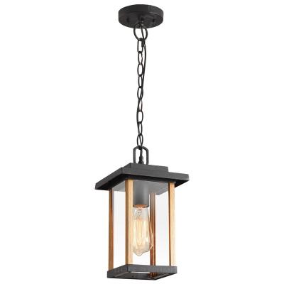 China Morden black wood grain outdoor pendant lamp, outdoor hanging lamp, outdoor hanging pendant lamp is used for porch for sale