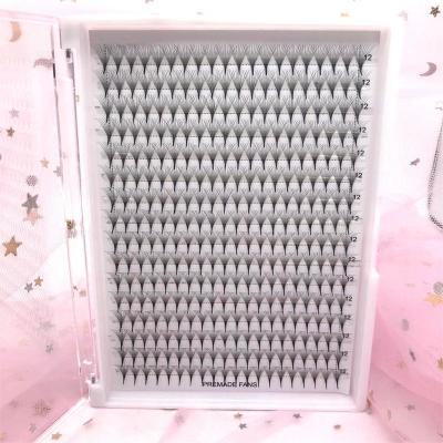 China Super-Roots Long Natural Eyelashes Vendor Pre Made Fans Eyelash Extensions Spiked Low Volume Lashes Premade Russian Volume Fans for sale