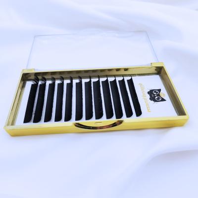 China Long Natural Foil Flower Lash Box Korean Eyelash Easy Fans OEM ODM Eyelash Extension Flat Slot for sale