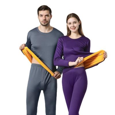 China New Qetesh QUICK-DRY Double-layer plus thick thermal men and women Autumn Thermal Underwear Velvet underwear set for sale