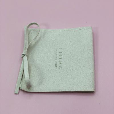 China Fashionable Chinese homemade printed custom logo personalized eco suede envelope portable pocket bag for sale