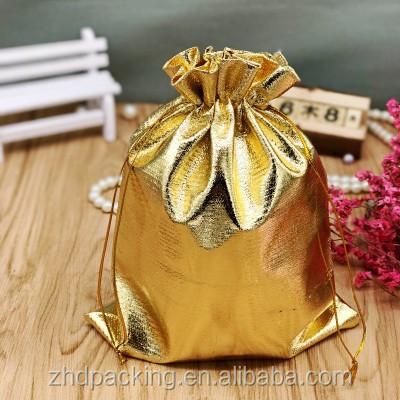 China Small Gold Squins Logo Printed Custom Sequins Drawstring Jewelry Bag Drawstring Pouch for sale