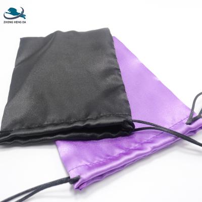 China Good Quality Custom Gift Purple Drawstrin Satin Dustproof Bags For Jewelry for sale