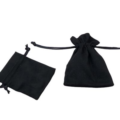 China Fashionable Custom Logo Custom Logo Printing Faux Suede Jewelry Pouch Drawstring Suede for sale