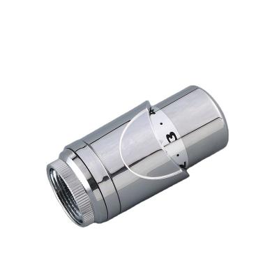 China Traditional Liquid Sensor White Thermostatic Head For Brass TRV Switch Valve Angled Lockshiled Chrome Plated for sale