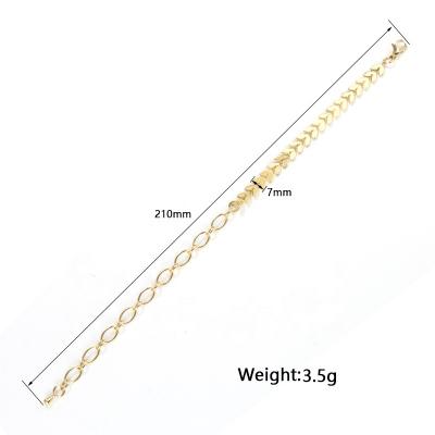 China High Quality Women's Elegant Bangle Leaf Chain Bracelet Stainless Steel Chain Bracelet For Party for sale