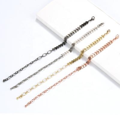 China New high quality fashion gold silver color leaf chain bracelet zinc alloy chain bracelet for women for sale