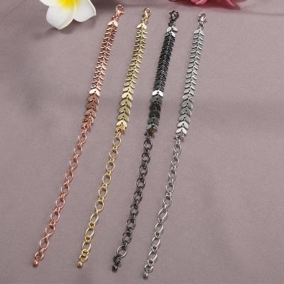 China Wholesale Custom Graceful Adjustable Silver Plated Chain Bracelet High Quality Leaf Chain Bracelet For Girls for sale