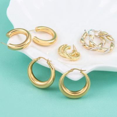 China 2022 New Design Fashion Product Fashion Hot Selling 18k Gold Plated Hoop Earrings Women Luxury for sale