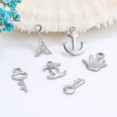 China Hot Various Shape DIY Pendant Necklace High Quality Brand Stainless Steel Silver Ornament Bracelet for sale