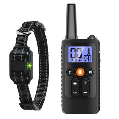 China New Outdoor Remote Control Dog Training Equipment Electric Shock Item Stop Devourer Pet Training Electric Shock Vibration LED Setting a for sale