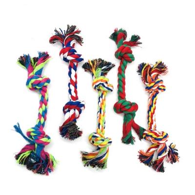 China Viable Tooth Cleaning Rope Three-Strand Double-Knot Double-Knot Bone Dog Toy and Pet Cotton Rope Bite-Resistant Toy Large 12.00in for sale