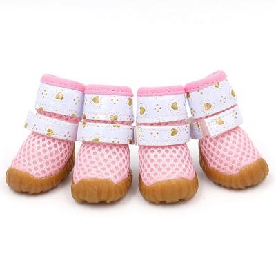 China Viable Dog Shoes Spring And Breathable Mesh Pet Foot Cover Small Teddy Bichon Summer Shoes Non-slip Shoe Cover Boots for sale