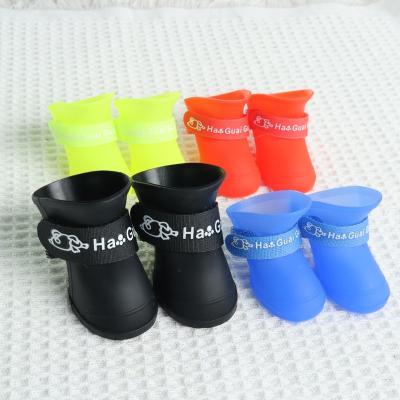 China Viable For Dog Rainboots Silicone Waterproof Outdoor Soft Rubber Dog Pet Walking Style Increasing Shoes for sale