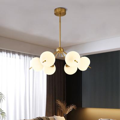 China Nordic Easy Installation LED Chandelier For Modern Simple White Spotlight Design Ceiling Pendant Lamp Kitchen Dining Bar Strip Lights for sale