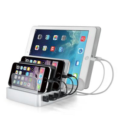 China High Quality USB Charger 6 Ports USB Ports Easy Left Multiple Mobile Phone Holder Wireless Charging Station for sale