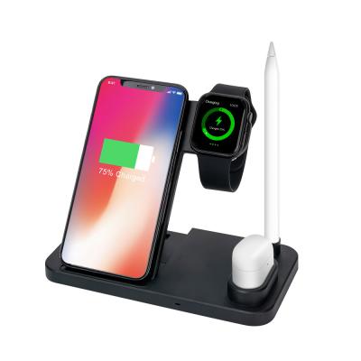 China Fashion Style Multifunctional Stand QI Charger Charging Foldable Wireless Dock For Iphone Iwatch TWS Earphone For Airpods For Apple Pen for sale