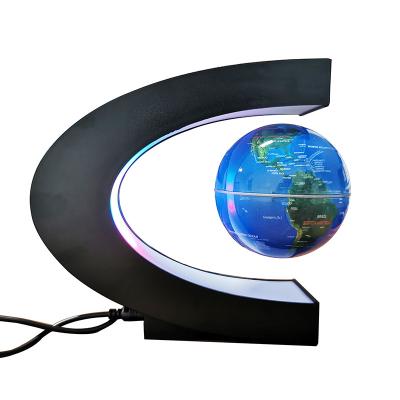 China 360 C Rotating Form Magnetic Levitation Montessori World Map Tellurion LED Light Terrestrial Floating Kids Learning Toys Geography Globe for sale