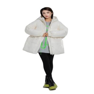 China Customized Custom Made Pocket Solid Color Fashion Winter Duck Down Jacket Woman Puffer Breathable Coat for sale