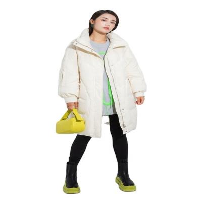 China Breathable Long White Casual Women's Duck Down Coat Winter Pockets Women's Long Buffer Jacket for sale