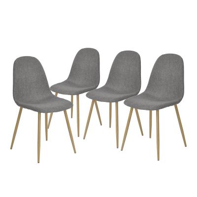 China 4 Pcs CHARLTON GRAY Modern Gray Dining Room And Kitchen Upholstery Seating Metal Legs Dining Chair for sale