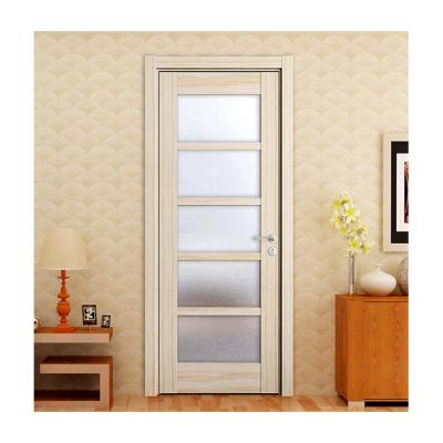 China Unique Design Frosted Glass Bedroom Modern Interior Wooden Doors for sale