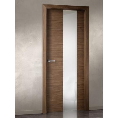 China Veneer Prefinished Architectural Modern Engineer Flush Wood Doors With Glass Panel for sale