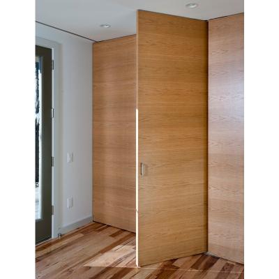 China Modern straight line walnut veneered flush doors with solid core for sale