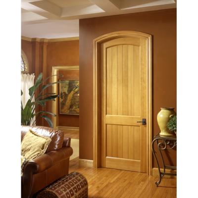 China China Modern Villa Top Arch V-Groove Design Solid Wood Doors for sale