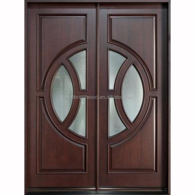 China Modern Custom Exterior Hardwood Main Door Designs Double Door for sale