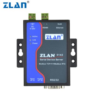 China Serial to Ethernet ZLAN5142 RS232 RS485 to Ethernet Converter IOT Modbus RTU to TCP Industrial Multi Gateway Host Device Serial Server for sale