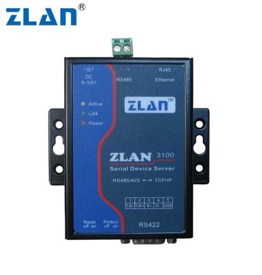 China Serial to ZLAN3100 RS485 422 Ethernet to Ethernet Converter Serial Port to TCP/IP RJ45 Server for sale