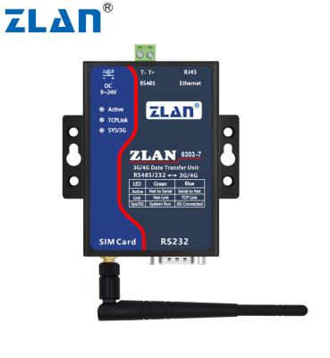 China ZLAN8303N-7 3G 4G DTU RS232 RS485 external serial port to 3G/4G converter GSM sim card modem router Modbus gateway P2P for sale