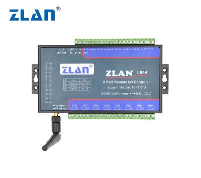 China Remote I/O control ZLAN6844N 8 channels wifi AI/DI/DO I/O controller LAN Modbus TCP P2P data collector remote module for sale