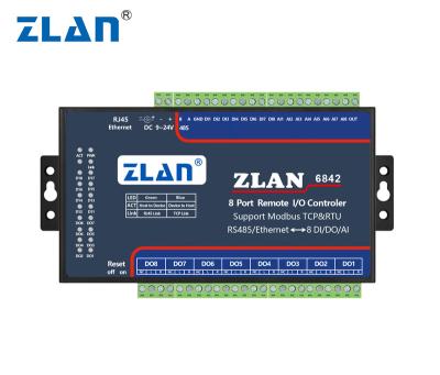 China I/O Controller 8 Digital Input 8 Relay Output 8 Analog Input Modbus TCP I/O Module Ethernet RS485 Network I/O rs485 Controller for sale